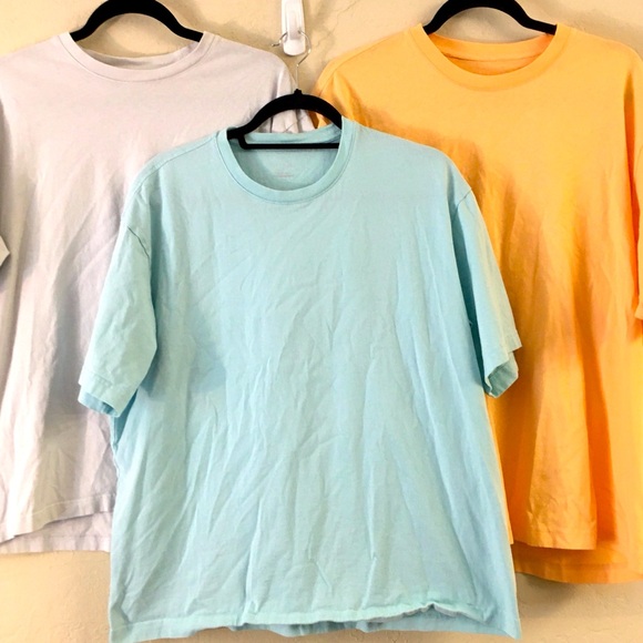 Everlane 100% Organic Cotton Short Sleeve T-Shirt Bundle (3) Large Blue Orange - Picture 1 of 9